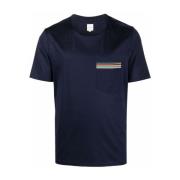 Blauw Crew Neck T-shirt Klassiek Ontwerp Paul Smith , Blue , Heren