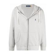 Grijze Zip-Up Hoodie met Pony Motif Polo Ralph Lauren , Gray , Heren