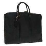 Pre-owned Leather briefcases Louis Vuitton Vintage , Black , Dames