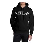 Hoodie met capuchon Replay , Black , Heren