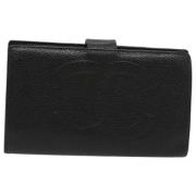 Pre-owned Leather wallets Chanel Vintage , Black , Dames