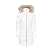 Lange Puffer Jas Tommy Jeans , White , Dames