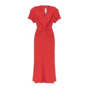 Jurk met korte mouwen Victoria Beckham , Red , Dames