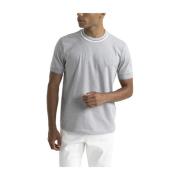 Puur katoenen jersey T-shirt met gebreide details Peserico , Gray , He...