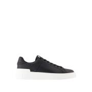 Court Sneakers - Leer - Zwart/Wit Balmain , Black , Heren