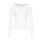 V-hals Top Tommy Jeans , White , Dames