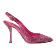 Kristal Roze Slingback Pumps Schoenen Dolce & Gabbana , Pink , Dames