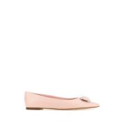 Roze Leren Ballerina's Salvatore Ferragamo , Pink , Dames