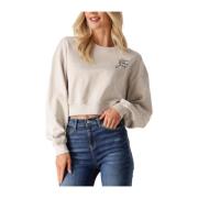 Beige Script Institutional Crewneck Sweater Calvin Klein , Beige , Dam...