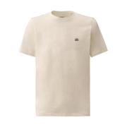 Korte Mouw Logo Print T-shirt C.p. Company , Beige , Heren