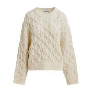 Parel Kralen Pullover Halpes Stijl Essentiel Antwerp , White , Dames