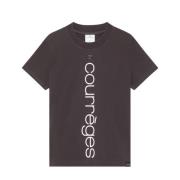 Logo-Detail T-shirt Courrèges , Gray , Dames