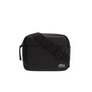 Stijlvolle Krokodil Rits Tas Lacoste , Black , Unisex