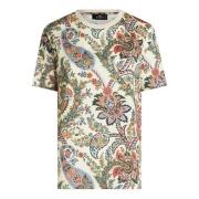 Bloemen Paisley Print Katoenen T-shirt Etro , Multicolor , Dames