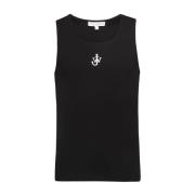 Zwart Logo Tanktop Geribbeld Ontwerp JW Anderson , Black , Heren