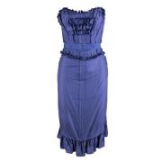 Pre-owned Silk dresses Moschino Pre-Owned , Blue , Dames