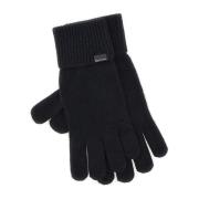 Kasjmier Zwarte Handschoenen met Geribbelde Manchetten Woolrich , Blac...