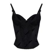 Corset met logo Vetements , Black , Dames