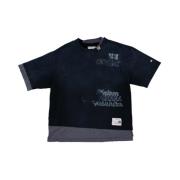 Gelaagd Logo Print T-Shirt Zwart Mihara Yasuhiro , Black , Heren