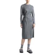 Viscose en wol flanellen midi-jurk Peserico , Gray , Dames