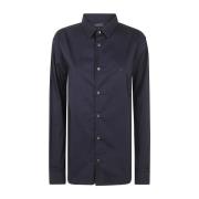 Donkerblauwe Casual Overhemd Emporio Armani , Blue , Heren