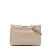 Clutch van gehamerd leer met afneembare band Gianni Chiarini , Beige ,...