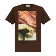 T-shirt met print Alexander McQueen , Brown , Heren