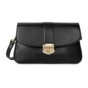 Dubbele Flap Clutch Tas met Sluiting Lancaster , Black , Dames