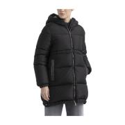 Maxi gewatteerde donsjas met capuchon WR Peserico , Black , Dames