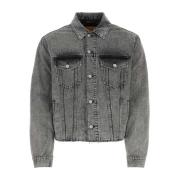 Donkergrijze Denim Jacket MM6 Maison Margiela , Gray , Heren