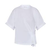 Gerimpeld Wit Katoenen T-shirt Victoria Beckham , White , Dames