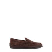 Suède Loafer met Gegraveerd Logo Tod's , Brown , Heren