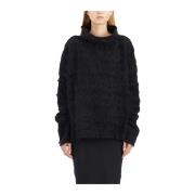 Mohair en wol turtleneck trui Marc Le Bihan , Black , Dames