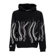 Blauw/Wit Lichtgewicht Hoodie met Tentakel Print Octopus , Blue , Here...