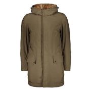 Parka met capuchon en konijnenbontvoering Paul & Shark , Green , Heren