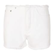 Denim Shorts met Raffelzoom Michael Kors , White , Dames