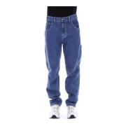 Blauwe Jeans met Logo Achterzak Dickies , Blue , Heren