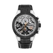 Zwarte leren quartz horloge Police , Black , Heren