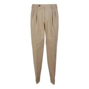 Beige Stretch Katoenen Broek met Zakken Incotex , Brown , Heren