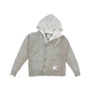 Vintage Gebleekte Gebreide Hoodie Pullover Mihara Yasuhiro , Gray , He...