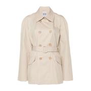 Ketting Link Trench Coat Moschino , Beige , Dames