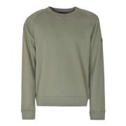 Militaire stijl katoenen sweatshirt met V-inzet Fay , Green , Heren