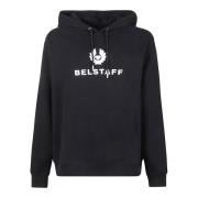 Zwarte Katoenen Hoodie met Iconisch Logo Belstaff , Black , Heren