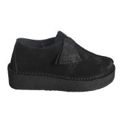 Zwarte Suède Sleehak Sneakers Clarks , Black , Dames