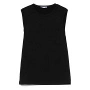 Zwarte Mouwloze Crew Neck Top Alexander McQueen , Black , Dames