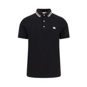 Katoenen poloshirt met VLogo-patch Valentino , Black , Heren