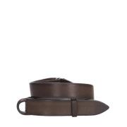 Bruin Nubuck Leren Ring Sluiting Riem Orciani , Brown , Heren