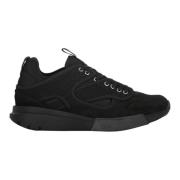 Mesh lage sneakers met suède details Oamc , Black , Heren