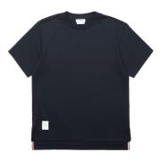 Lichtgewicht Jersey Tee met Zijsplitten Thom Browne , Blue , Dames