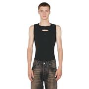 Zwarte tanktop met borduurwerk Misbhv , Black , Heren